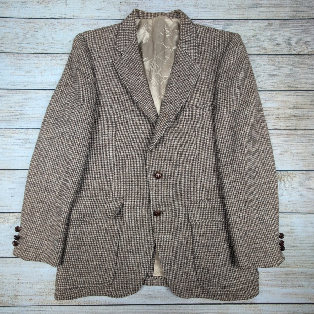 Vintage Nino Cerruti Harris Tweed Blazer Rue Royale Scottish Wool Jacket 38-40r
